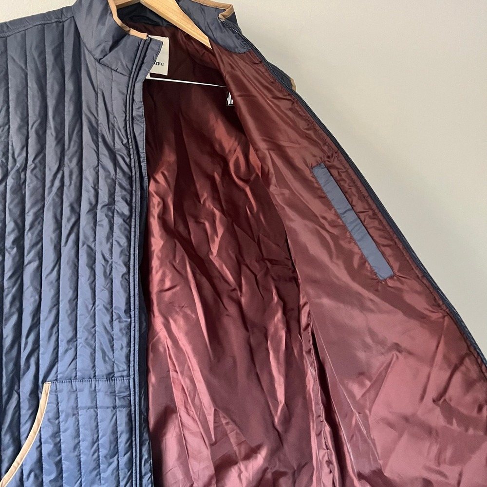 Mutual Weave Men's Quilted Vest Full Zip Sleeveless Jacket Blue XLT - Picture 2 of 5